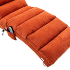 Ergonomic Linen Massage Chaise Lounge with Remote Control, Orange, 5 Modes - Grand Goldman Shop