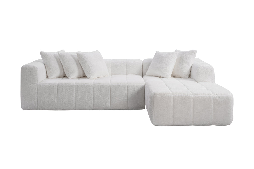 107.9'Cloud Modular Sectional Sofa Couch with L-Shape Chaise,Modern Minimalist Upholstered Couches for Living Room Bedroom,Deep Seat Corner Couch,No Assembly Required - Grand Goldman Shop