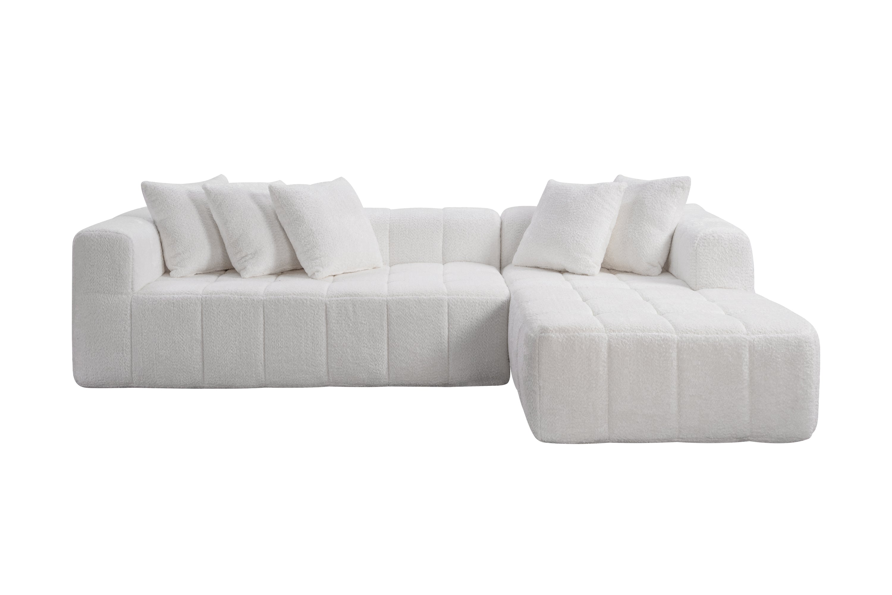 107.9'Cloud Modular Sectional Sofa Couch with L-Shape Chaise,Modern Minimalist Upholstered Couches for Living Room Bedroom,Deep Seat Corner Couch,No Assembly Required - Grand Goldman Shop