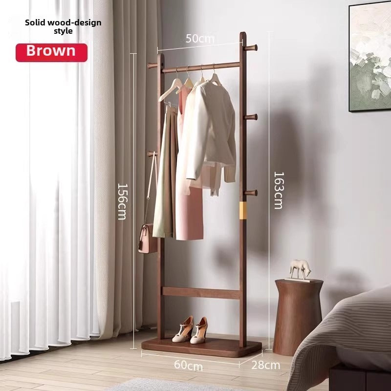 Coat Racks solid wood hanger 23.6* 11*71in Solid environmental protection easy to assemble beautiful can be placed in the bedroom/entrance/living room (Walnut) - Grand Goldman Shop
