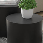 MDF with ash/oak/walnut veneer side table/coffee table/end table/nesting table set of 2 for living room,office,bedroom Black - Grand Goldman Shop