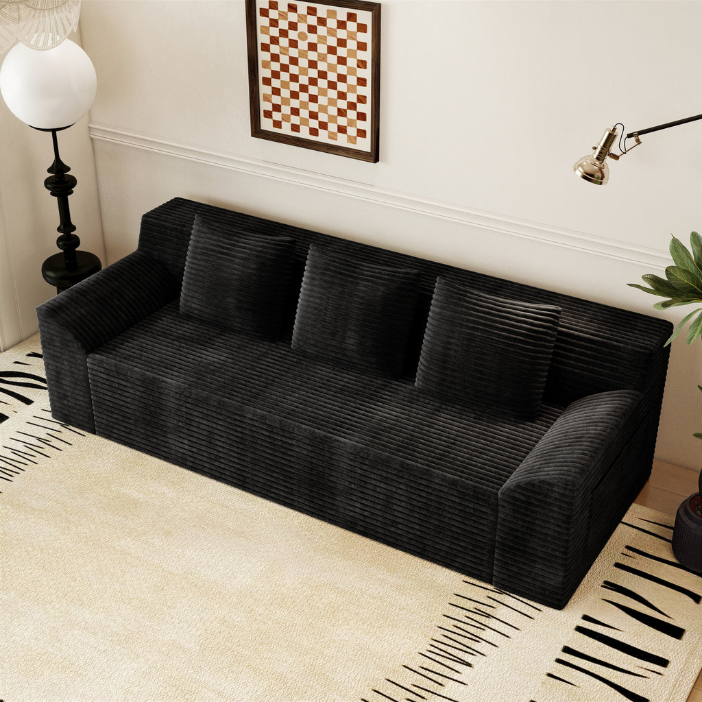 71' 3Setaser Sofa,Corduroy Fabric,Deep Seat Couches,Comfy Loveseat Sofa,No Assembly,1pcs for Living room, Bedroom,Conference room ,Apartment - Grand Goldman Shop