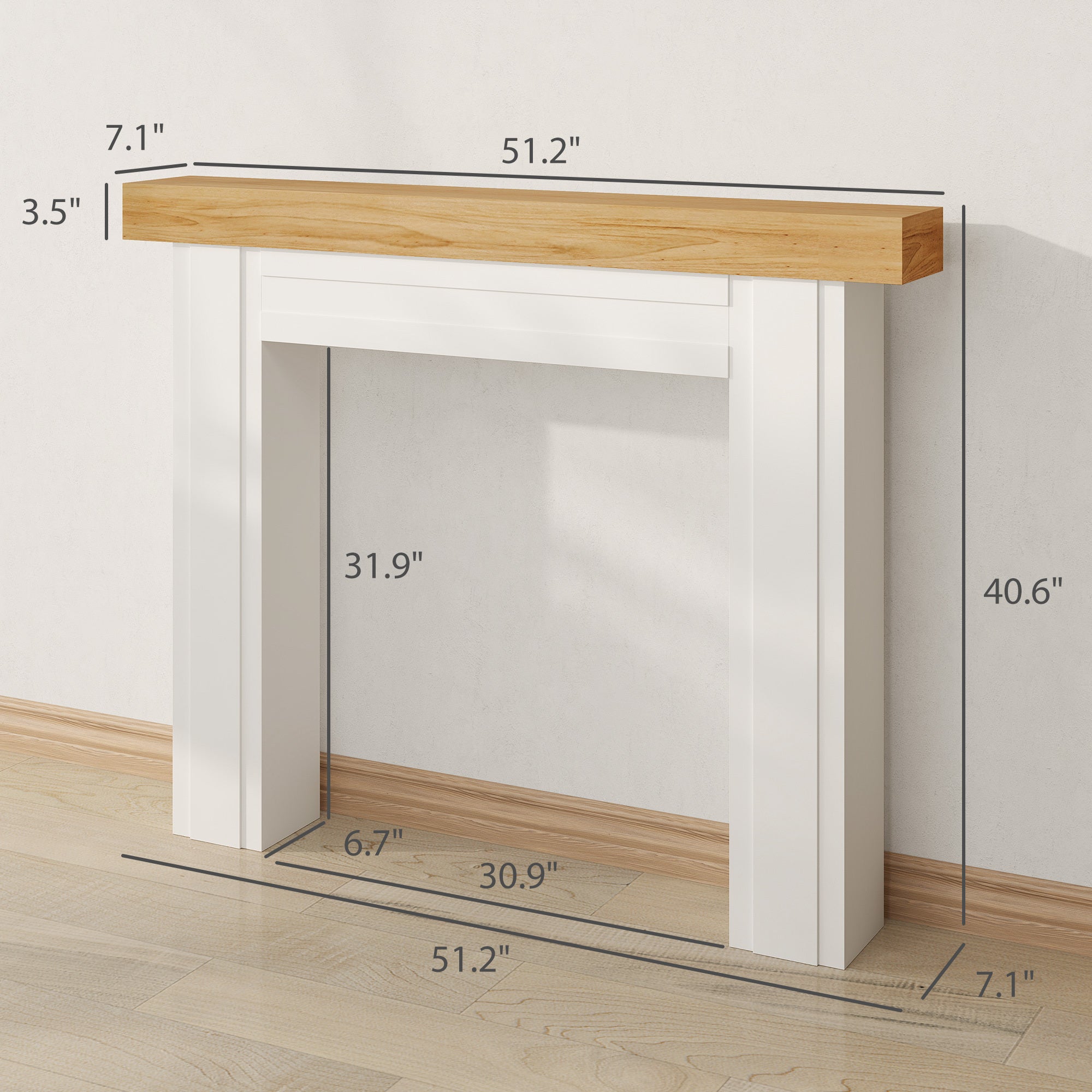 Fireplace Mantel, Freestanding Fireplace Surround with Leg for Electric Fireplaces - Grand Goldman Shop