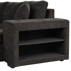 Modern L-Shape 3 Seat Reversible Sectional Couch with Pull Out Sleeper Sofa, Storage Chaise, 2 Stools, Charcoal Grey, Linen Chenille - Grand Goldman Shop