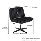 Blynn Adjustable Swivel Criss Cross Chair, Wide Seat Office Chair Vanity Chair, Black - Grand Goldman