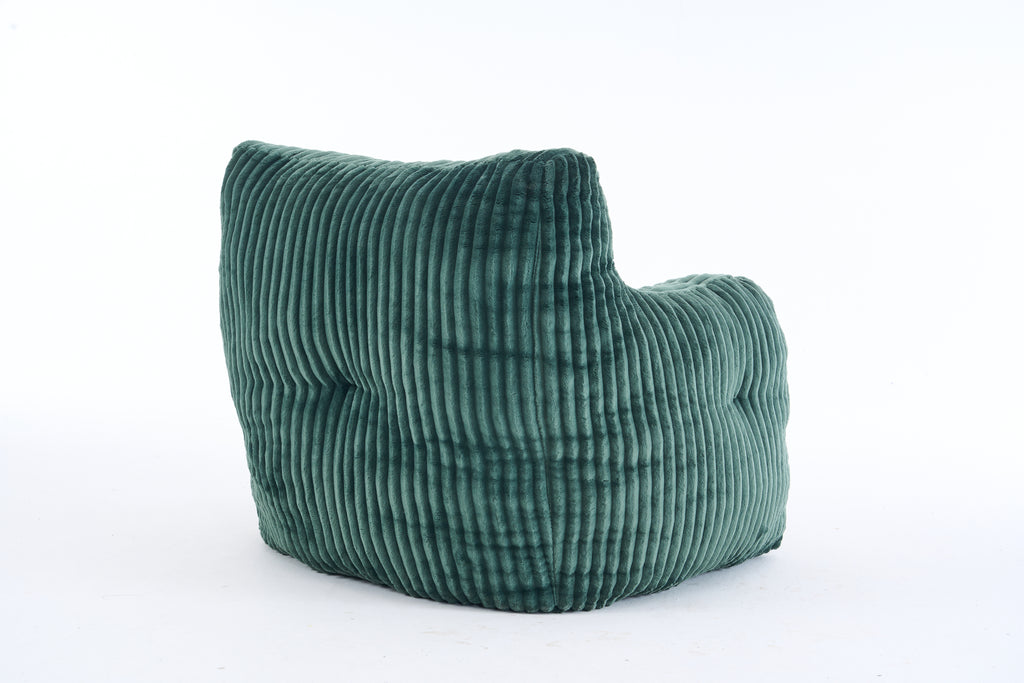 010-Soft Fluffy Corduroy Fabric Bean Bag Chair Filled With Memory Sponge,Green - Grand Goldman Shop