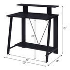 Nypho Black Finish Writing Desk - Grand Goldman