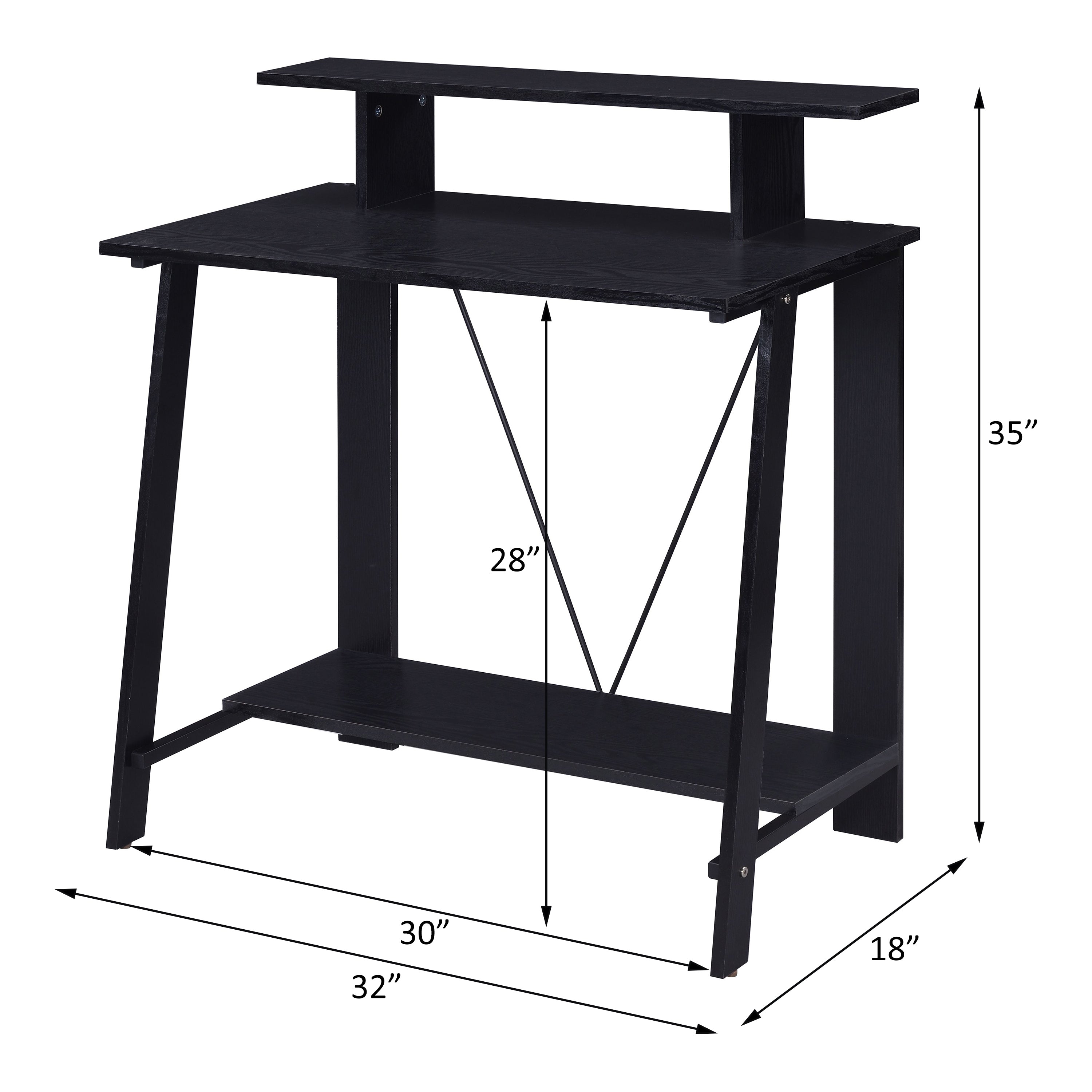 Nypho Black Finish Writing Desk - Grand Goldman