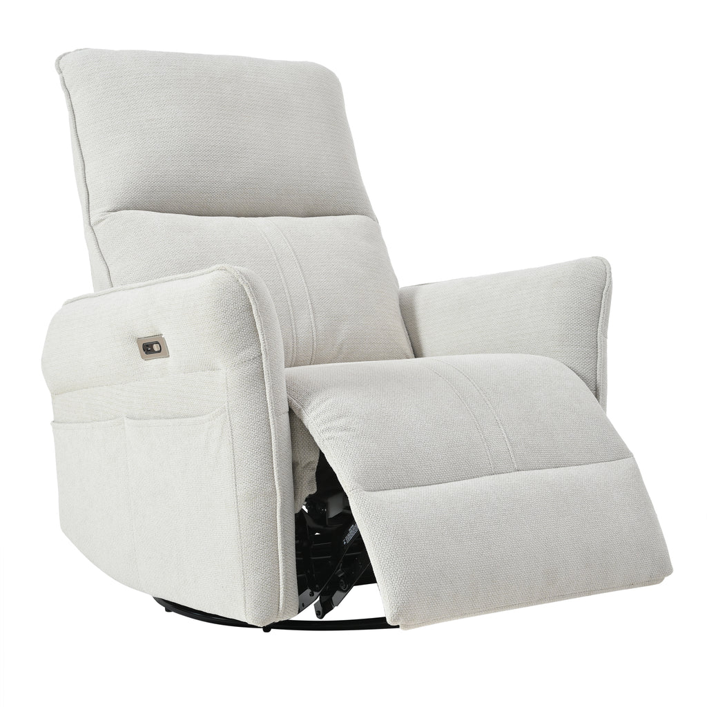 270° Power Swivel Rocker Recliner Chair for Adults, Swivel Rocking Recliner Chair,Electric Small Recliners for Small Spaces, Single Sofa Recliner for Living Room, Bedroom,RV (Fabric Gray+270°Swivel) - Grand Goldman Shop