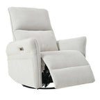 270° Power Swivel Rocker Recliner Chair for Adults, Swivel Rocking Recliner Chair,Electric Small Recliners for Small Spaces, Single Sofa Recliner for Living Room, Bedroom,RV (Fabric Gray+270°Swivel) - Grand Goldman Shop