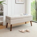 Storage Bench with Storage Bench for Bedroom End of Bed Bench Foot of Bed Bench Entryway Bench Storage Ottoman Bench 43.7' W x 18.1' D Off White Bench - Grand Goldman Shop