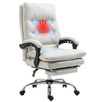 Vinsetto Microfibre Executive Massage Office Chair,  Computer Desk Chair, Heated Reclining Chair with Footrest, Double-tier P