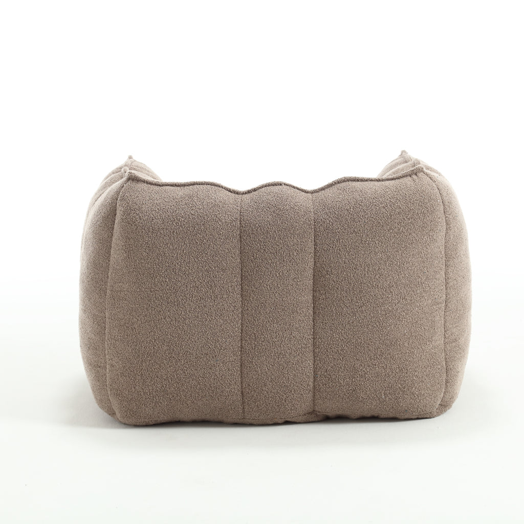 Soft Chenille Bean Bag Chair with High Resilient Foam for Living Room and Bedroom, Comfortable Square Lazy Sofa with Footstool for Adults - Grand Goldman Shop