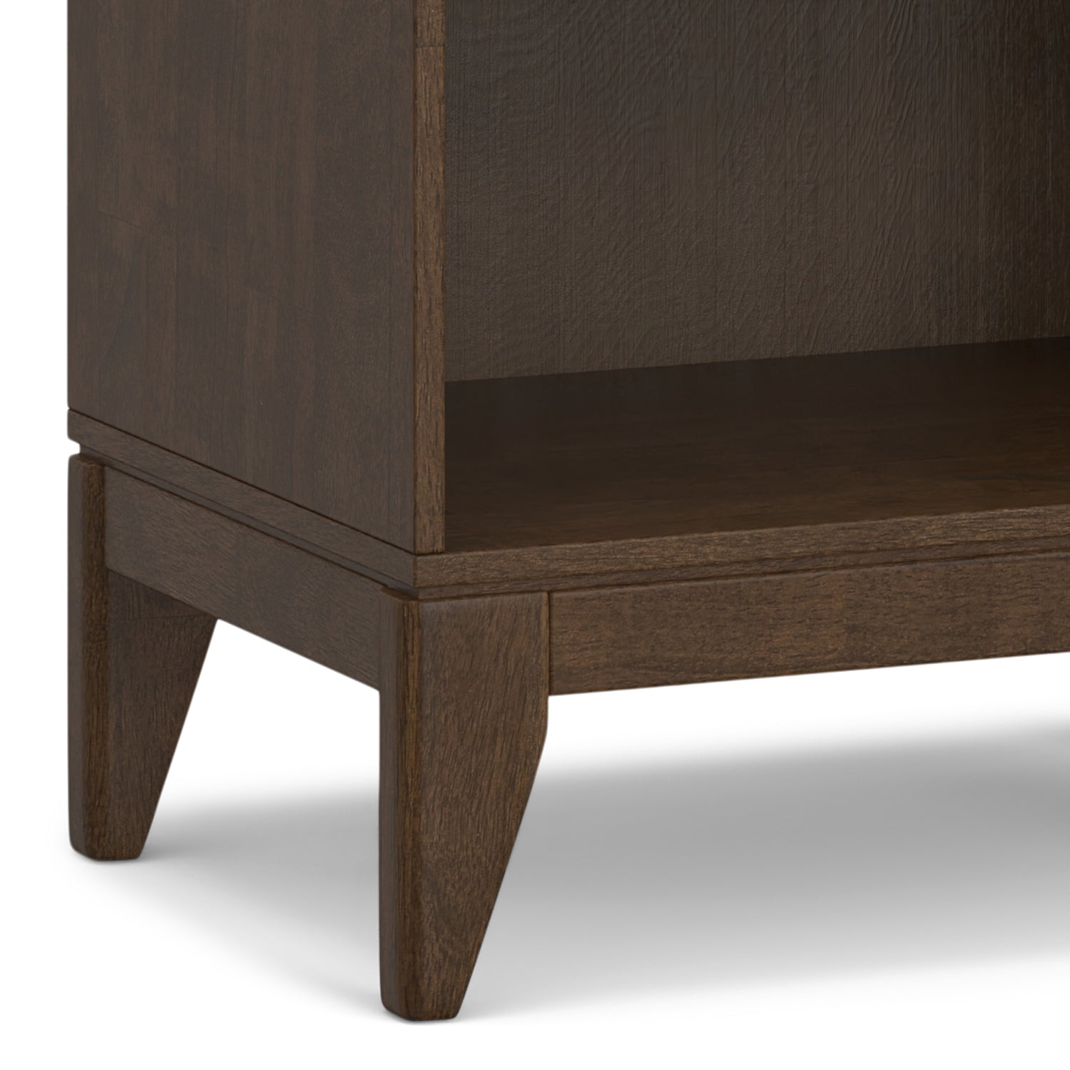 Harper 5 Shelf Bookcase in Walnut Brown with Solid Wood Construction and Mid-Century Modern Design - Grand Goldman