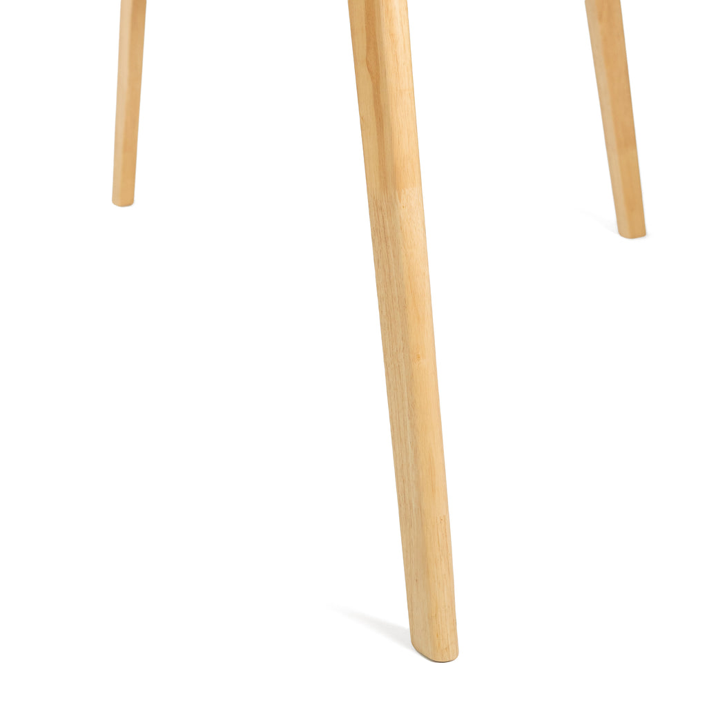 Dining Table with Splayed Rubberwood Legs & Faux Wood Tabletop, Mid-Century Modern - Grand Goldman Shop