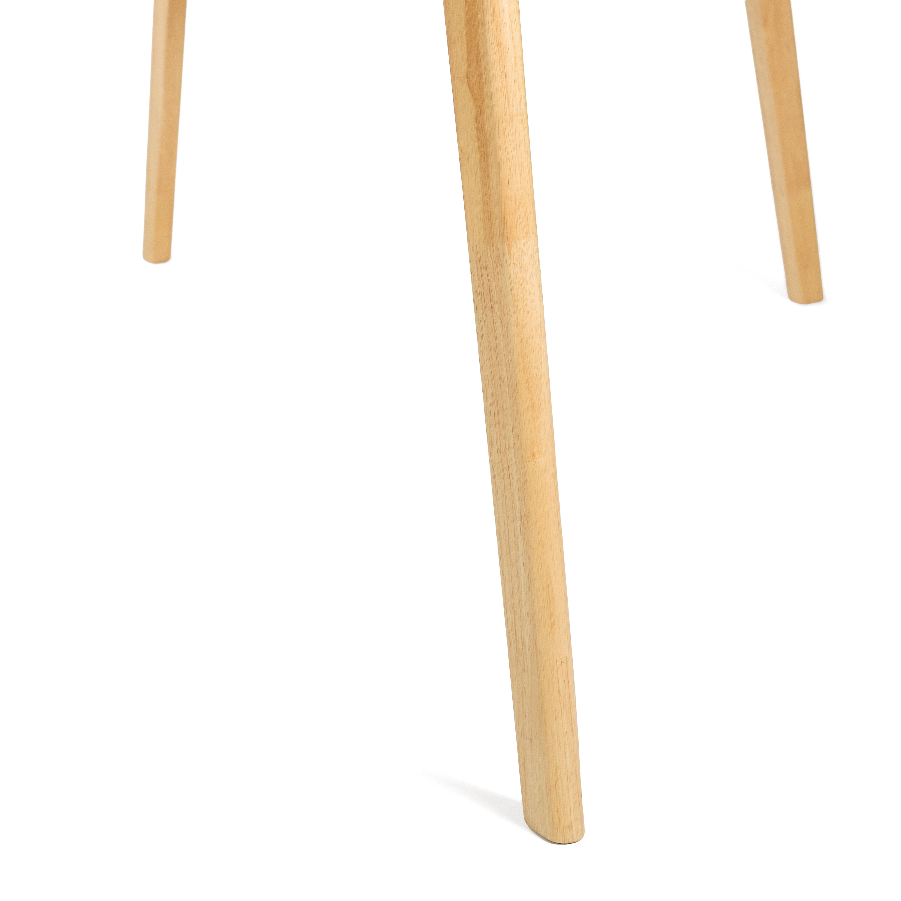 Dining Table with Splayed Rubberwood Legs & Faux Wood Tabletop, Mid-Century Modern - Grand Goldman Shop