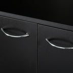 70.87' Tall Wardrobe& Kitchen Cabinet, with 6-Doors, 1-Open Shelves and 1-Drawer for bedroom,Black - Grand Goldman Shop