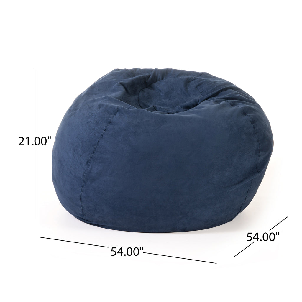 Comfortable High-Density Shredded Foam Bean Bag Chair with Removable Microsuede Cover, Midnight Blue - Grand Goldman Shop