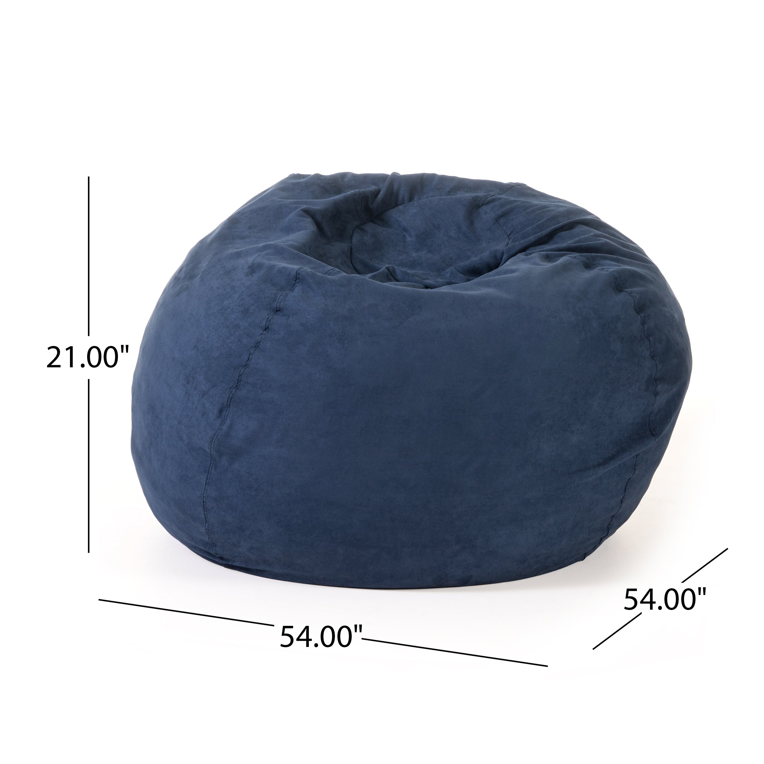 Comfortable High-Density Shredded Foam Bean Bag Chair with Removable Microsuede Cover, Midnight Blue - Grand Goldman Shop