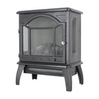 Classical Free-Standing 3D Flame Electric Infrared Quartz Fireplace Stove with Remote Control in Antique Black - Grand Goldman Shop