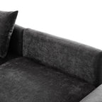 Stylish Modular U-Shaped Sectional Sofa with USB Ports, Black Chenille, 86.6' - Grand Goldman Shop