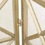 Margaret 3-Panel Fireplace Screen Iron Black/Gold - Grand Goldman Shop