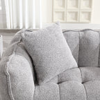 Cozy Beanbag Chair with High Resilience Foam Core for Two - Grey Chenille, 66x35x25 inches - Grand Goldman Shop