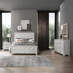 DENVER Modern Queen 4-Piece Bedroom Set with Bed, Dresser, Mirror and Nightstand, Natural Finish, Contemporary Storage Furniture Set - Grand Goldman Shop