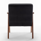 Mid-Century Modern Wingback Accent Chair with Solid Wood Frame and Extra-Thick Backrest – Lounge Chair for Living Room, Bedroom, or Reading Room - Grand Goldman Shop
