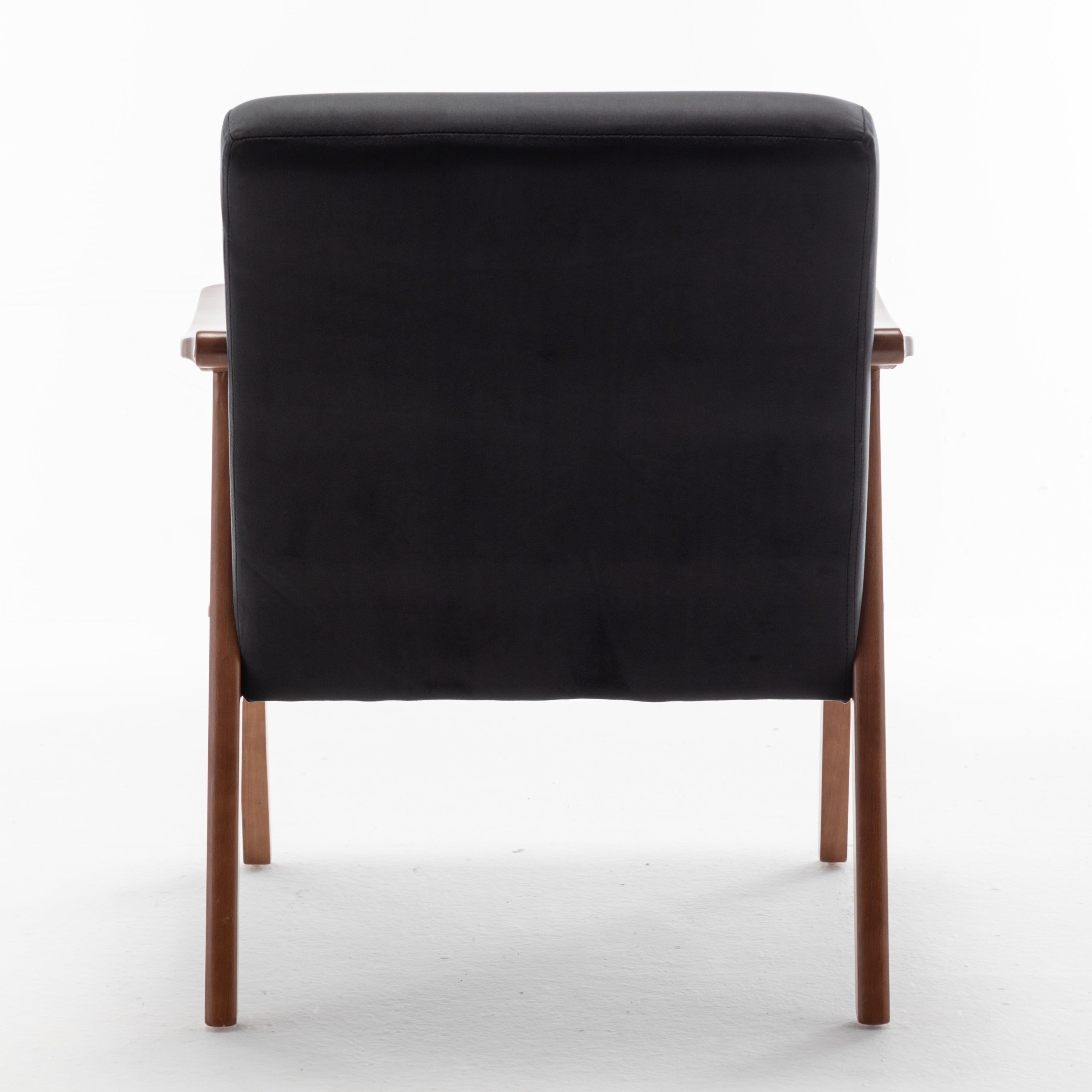 Mid-Century Modern Wingback Accent Chair with Solid Wood Frame and Extra-Thick Backrest – Lounge Chair for Living Room, Bedroom, or Reading Room - Grand Goldman Shop