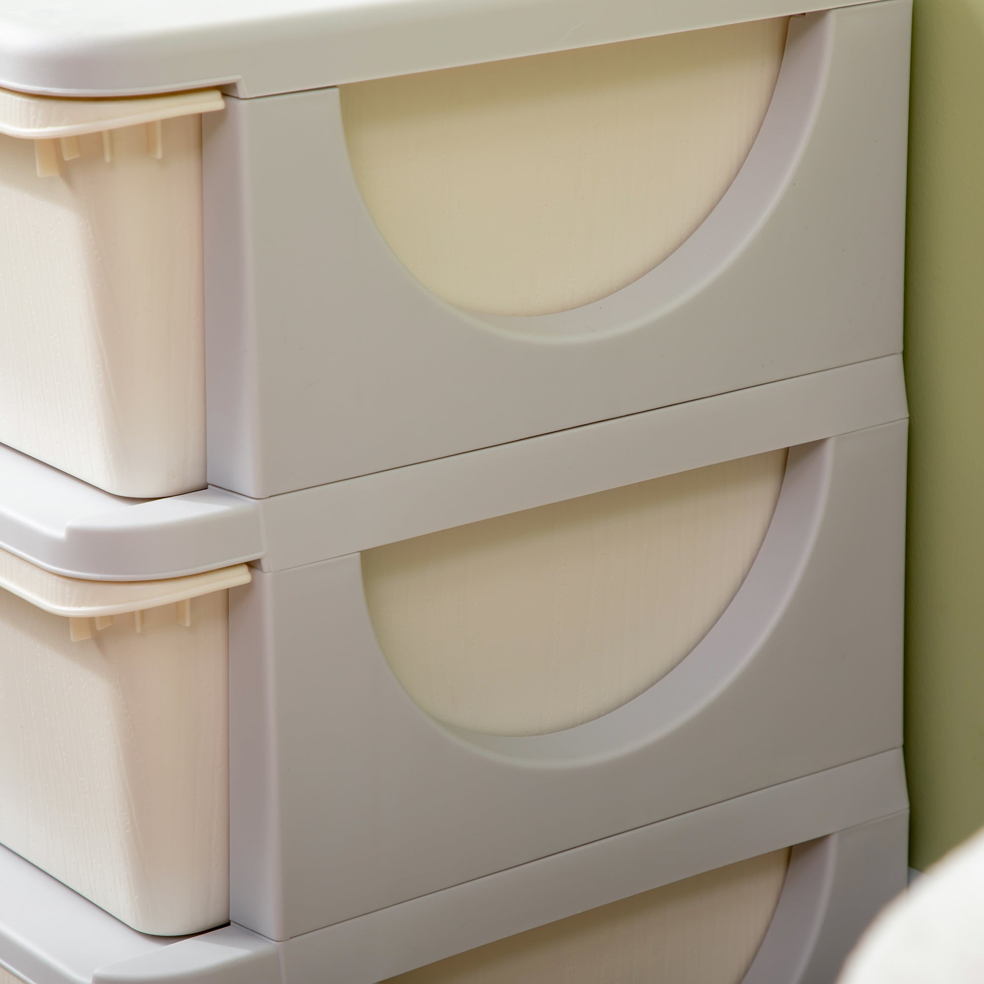 Qaba 3 Tier Kids Storage Unit, 3 Drawer Chest Toy Organizer Plastic Bins for Kids Bedroom Nursery Kindergarten Living Room fo