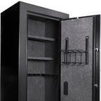 Tall Biometric Rifle Safe with 9.33 Cubic Ft Storage Capacity in Black Steel - Grand Goldman