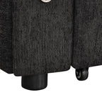 Black Convertible L-shaped Sofa Couch with Storage, Cup Holders, USB Ports, Chenille Fabric, 83.5' - Grand Goldman Shop