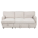 U_STYLE Upholstery Sleeper Sectional Sofa with Storage Space, USB port, 2 cup holders on Back Cushions(same sku; WY000335AAA) - Grand Goldman Shop