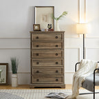 Modern 6 Drawer Dresser, Dressers for Bedroom, Tall Chest of Drawers Closet Organizers & Storage Clothes - Easy Pull Handle, Textured Borders Living Room, Hallway,L 29.53''*W15.75''*H48.03'' - Grand Goldman Shop