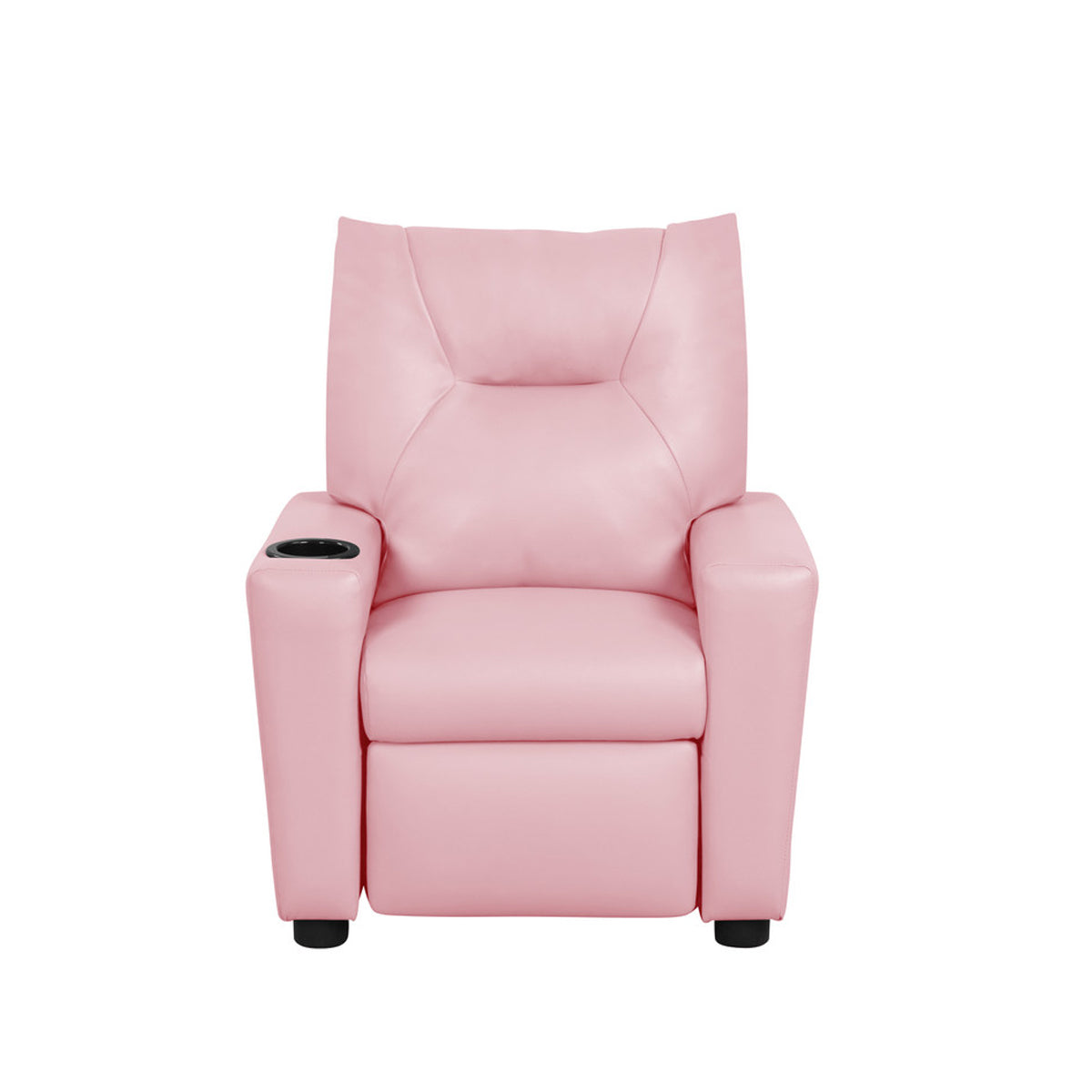 PVC Fabric Kids Recliner Chair with Cupholder, Pink - Grand Goldman