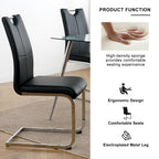 Modern Dining Chairs with Faux Leather Padded Seat Dining Living Room Chairs Upholstered Chair with Chrome Metal Legs Design for Kitchen, Living, Bedroom, Dining Room Side Chairs Set of 4 - Grand Goldman Shop