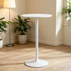 White Round Bar  Table, modern dining table, dining table, MDF tabletop and iron-painted matte base, round dining table, medieval living room coffee table (24 inches), family kitchen, small space - Grand Goldman Shop