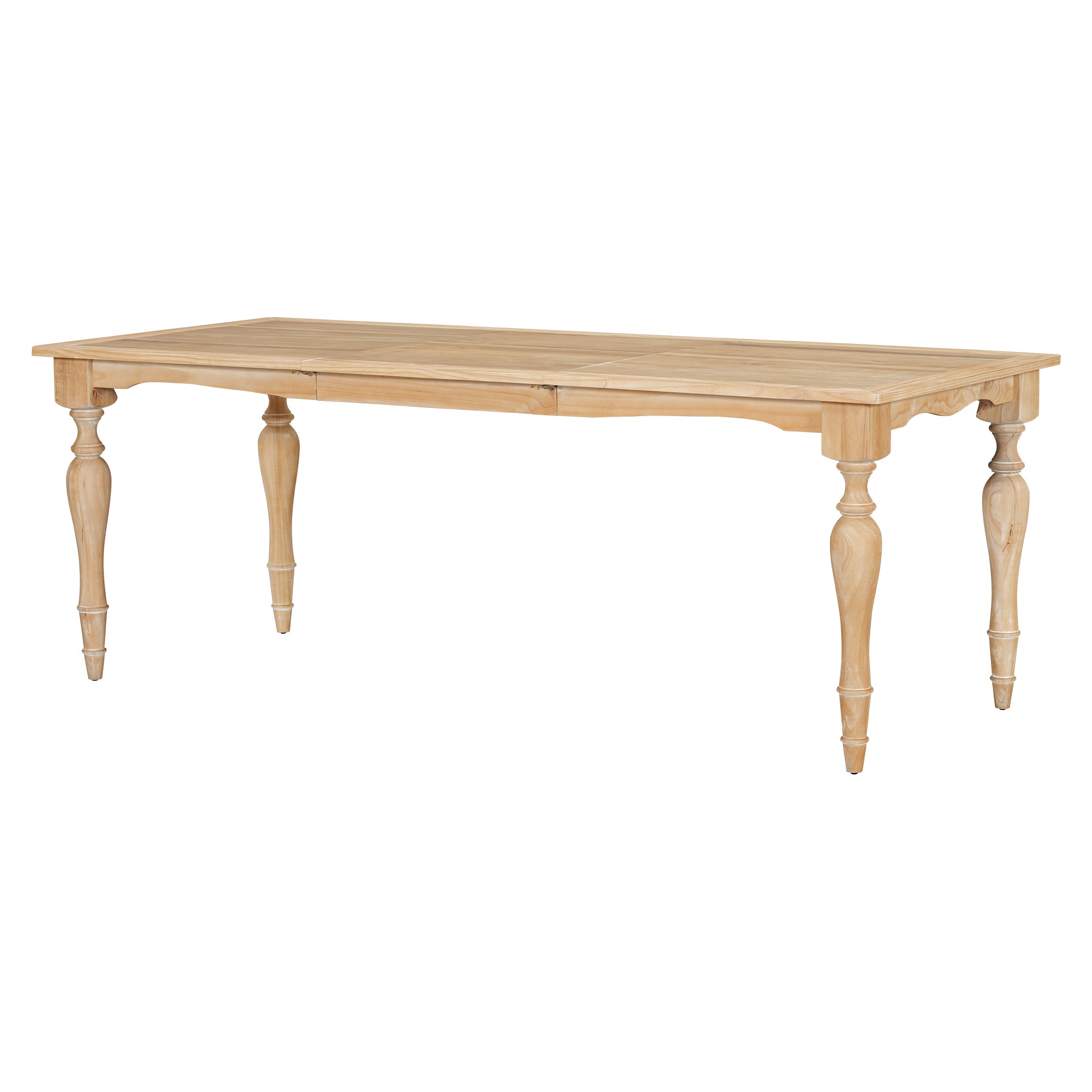 TOPMAX Vintage Traditional 82.7inch Extendable Dining Table with 23.6inch Removable Leaf, Natural - Grand Goldman Shop