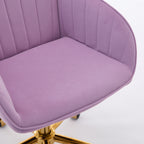 TY Ergonomic Swivel Office Chair with Backrest, Lilac Velvet, Adjustable and Comfortable for Long Sitting - Grand Goldman