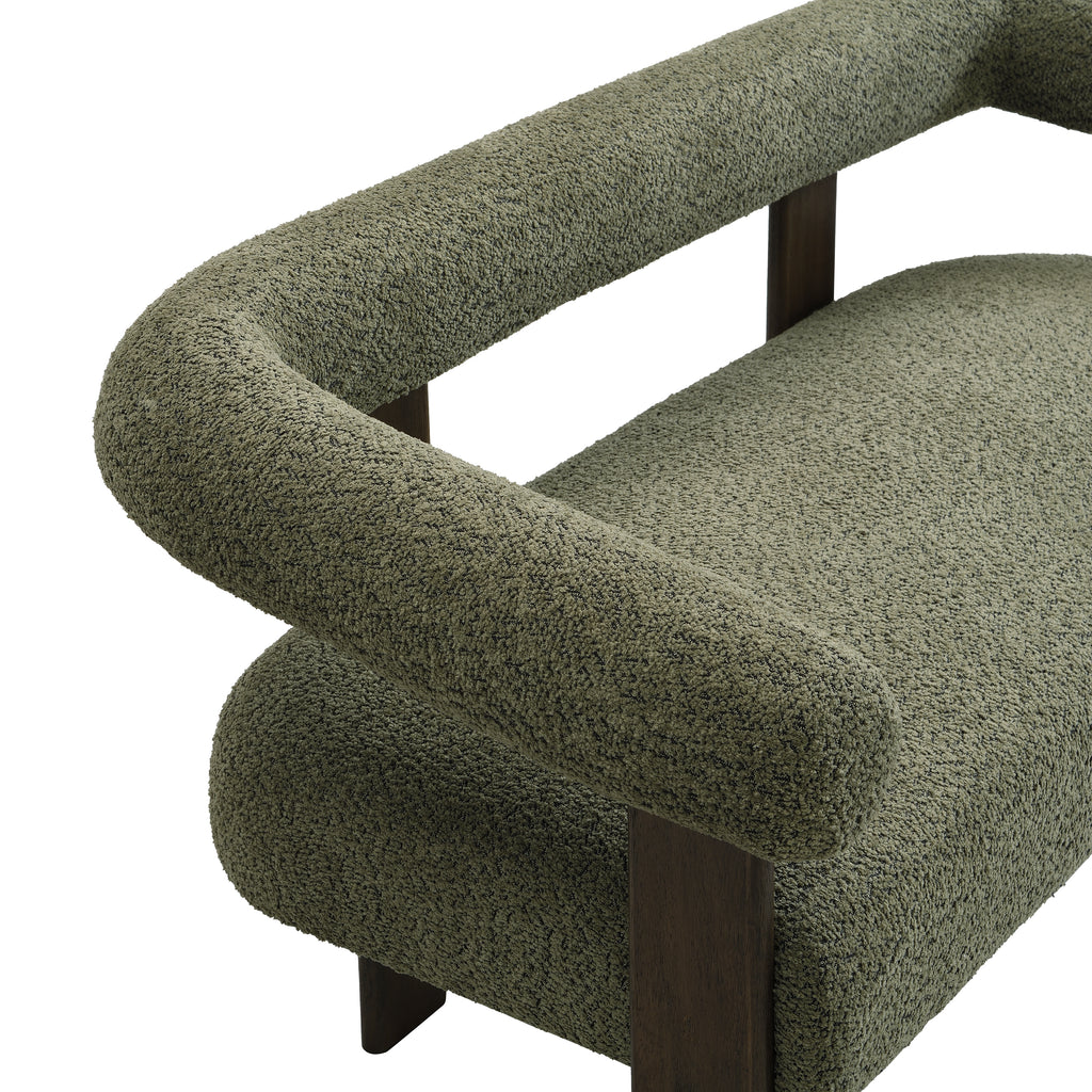 Round armrest loveseat(Green+Brown) - Grand Goldman Shop