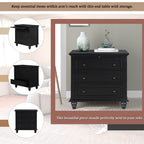 U_STYLE 27.6'' Painted Nightstand with pull-out tray, Fashion Bedside Cabinet with 3 Drawers, Minimalist Sofa Side Table with rubber legs and Metal handle for Bedroom Sofa Couch Office - Grand Goldman Shop