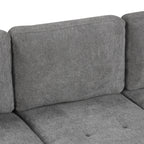 Modern L-shaped Convertible Sofa Bed with Storage, Cup Holders, USB Ports, Gray Chenille, 83.5' - Grand Goldman Shop