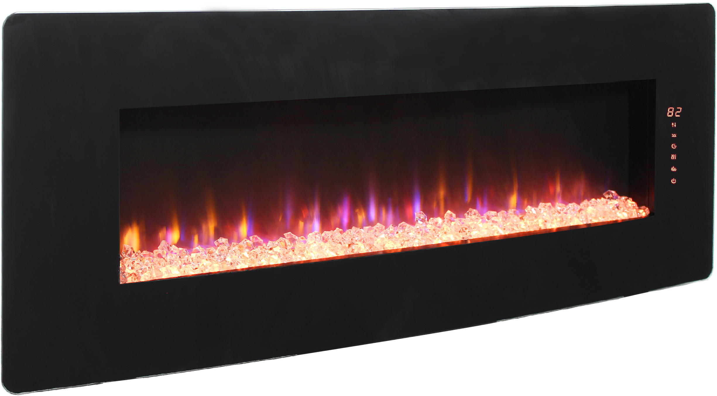 48 inch Curved Front Wall Mounted Electric Fireplace with remote and multi color flame & emberbed - Grand Goldman Shop