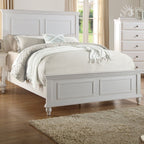White California King Size Bed Set with 2x Nightstands Panel Headboard Footboard Classic Furniture in Rubberwood and Plywood - Grand Goldman Shop