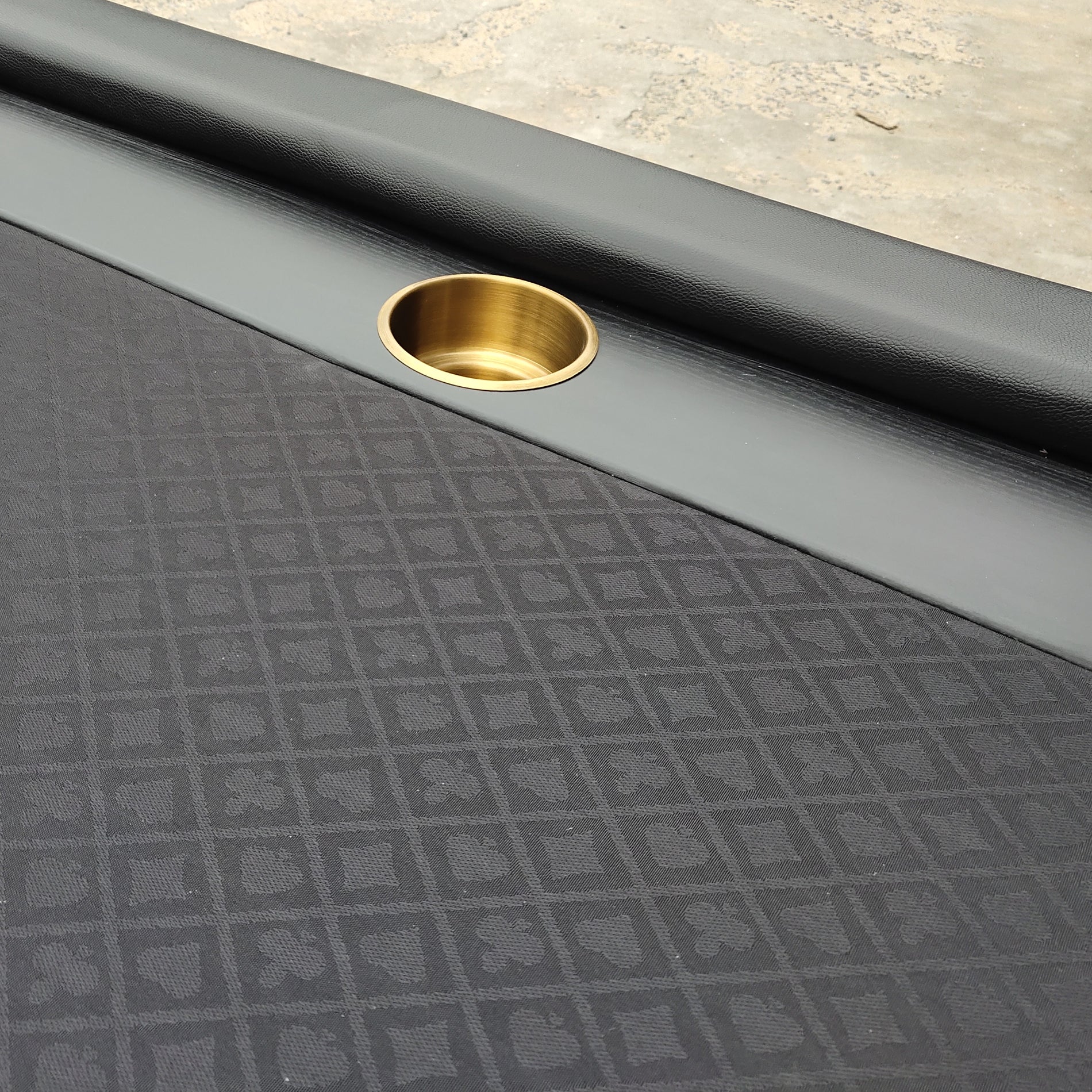 INO Design 96' Elite Oval Dark Knight Waterproof Felt Poker Table Top Only Black - Grand Goldman