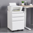 3-Drawer Mobile File Cabinet with Lock, 5 Wheels (2 Brakes + Anti-Tip),Cold Rolled Steel Fully Assembled Metal Filing Cabinet