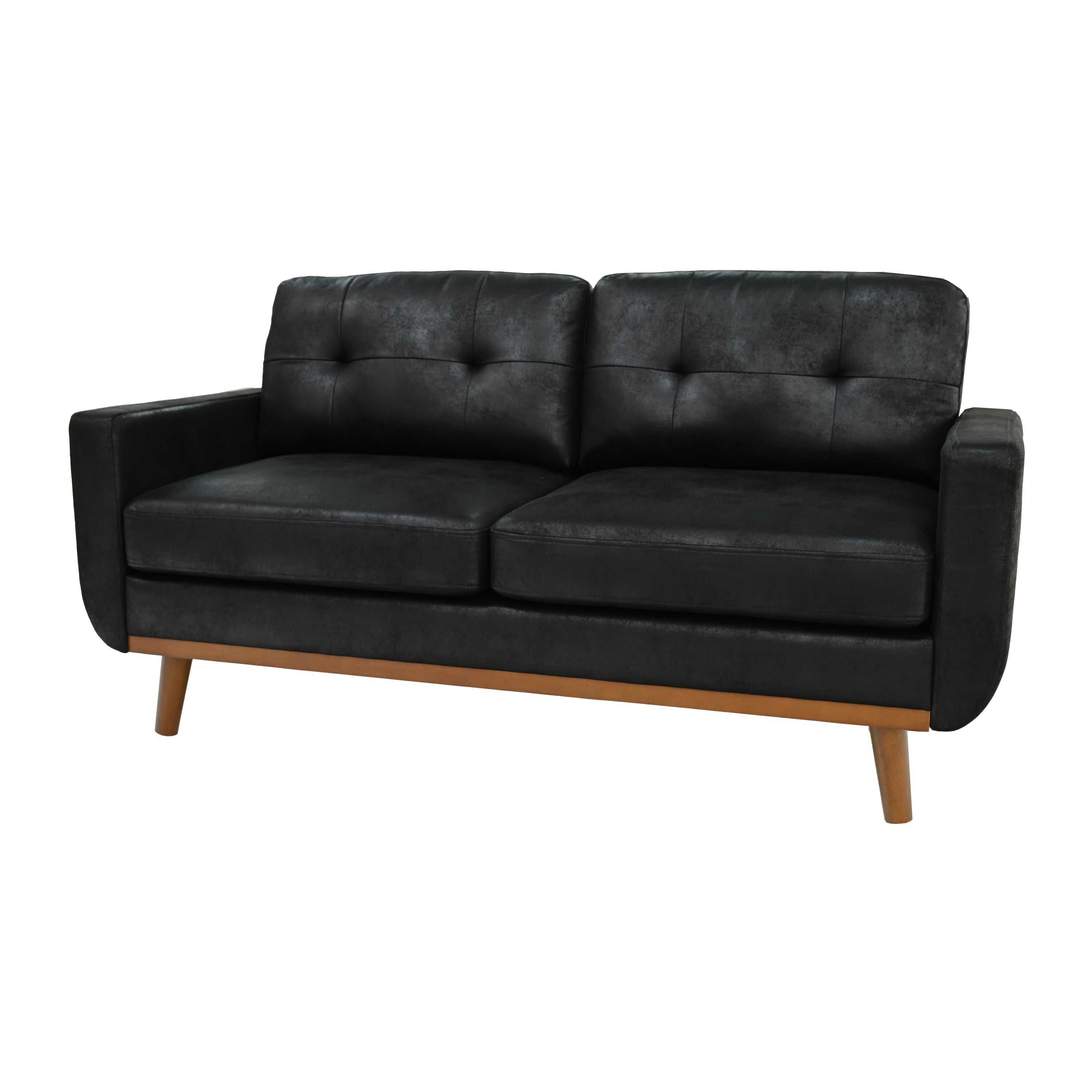 65-inch t Two-Seater Sofa in with Breathable Foil Fabric and Solid Wood Legs - Grand Goldman Shop