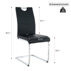 Modern Dining Chairs with Faux Leather Padded Seat Dining Living Room Chairs Upholstered Chair with Chrome Metal Legs Design for Kitchen, Living, Bedroom, Dining Room Side Chairs Set of 4 - Grand Goldman Shop