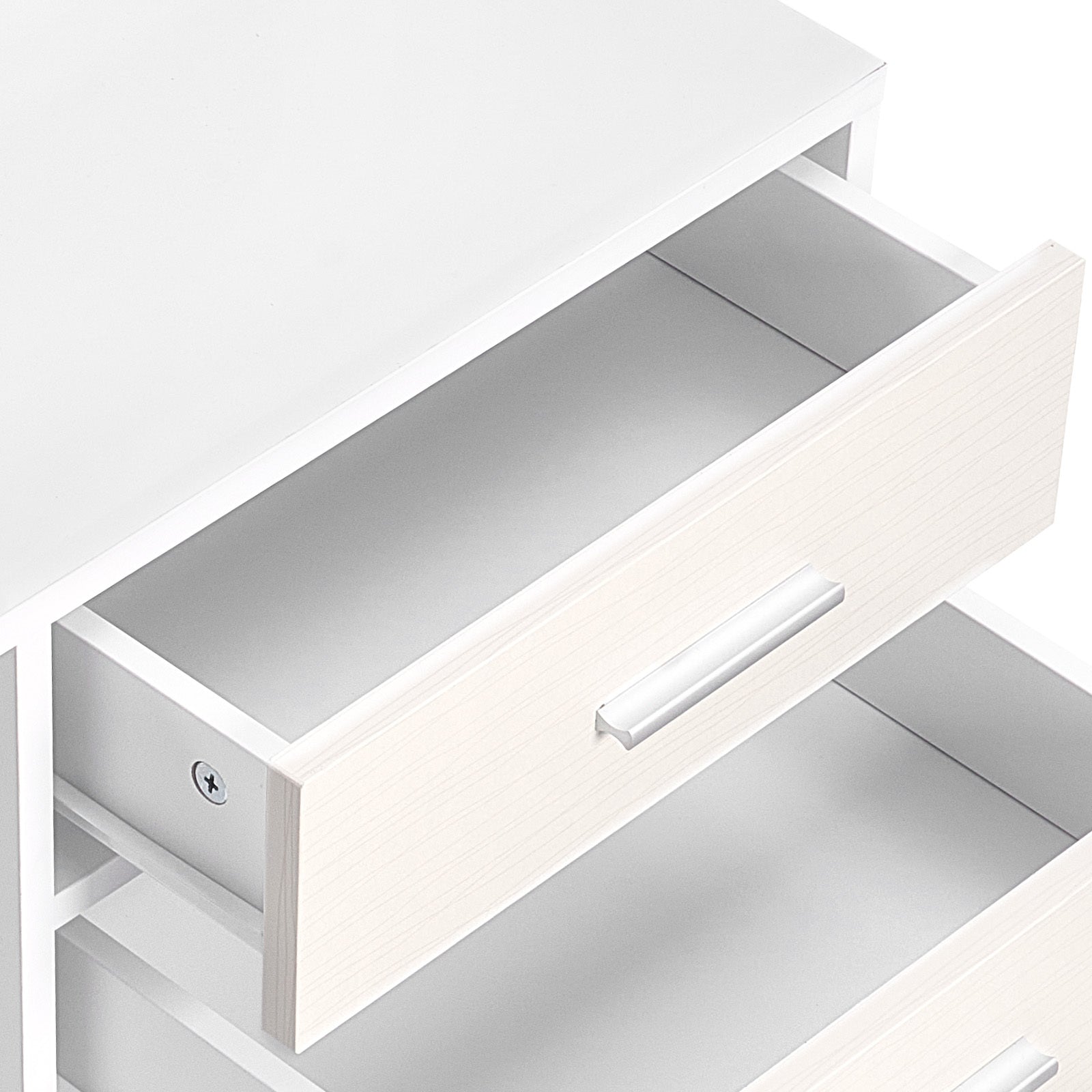 3 Drawer Wooden File Cabinet Mobile Filing Cabinet with Light Strip White - Shop Quality Furniture at Grand Goldman